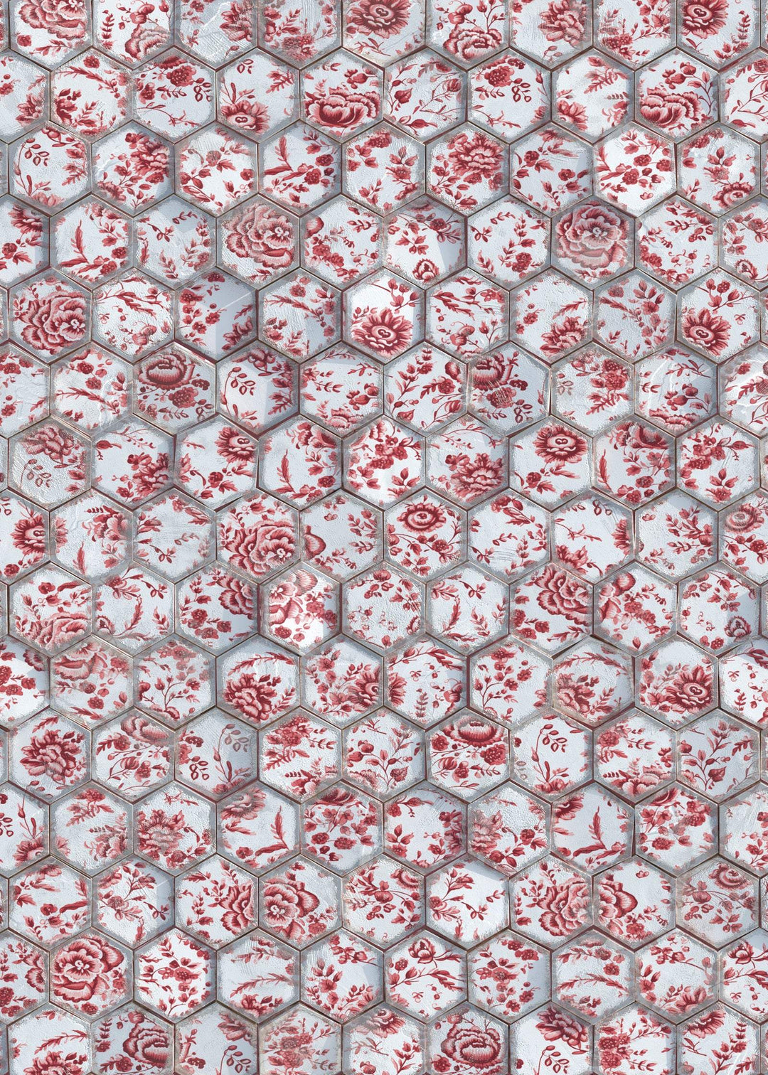 Geometric Wallpaper Hex : Royal Delft Red