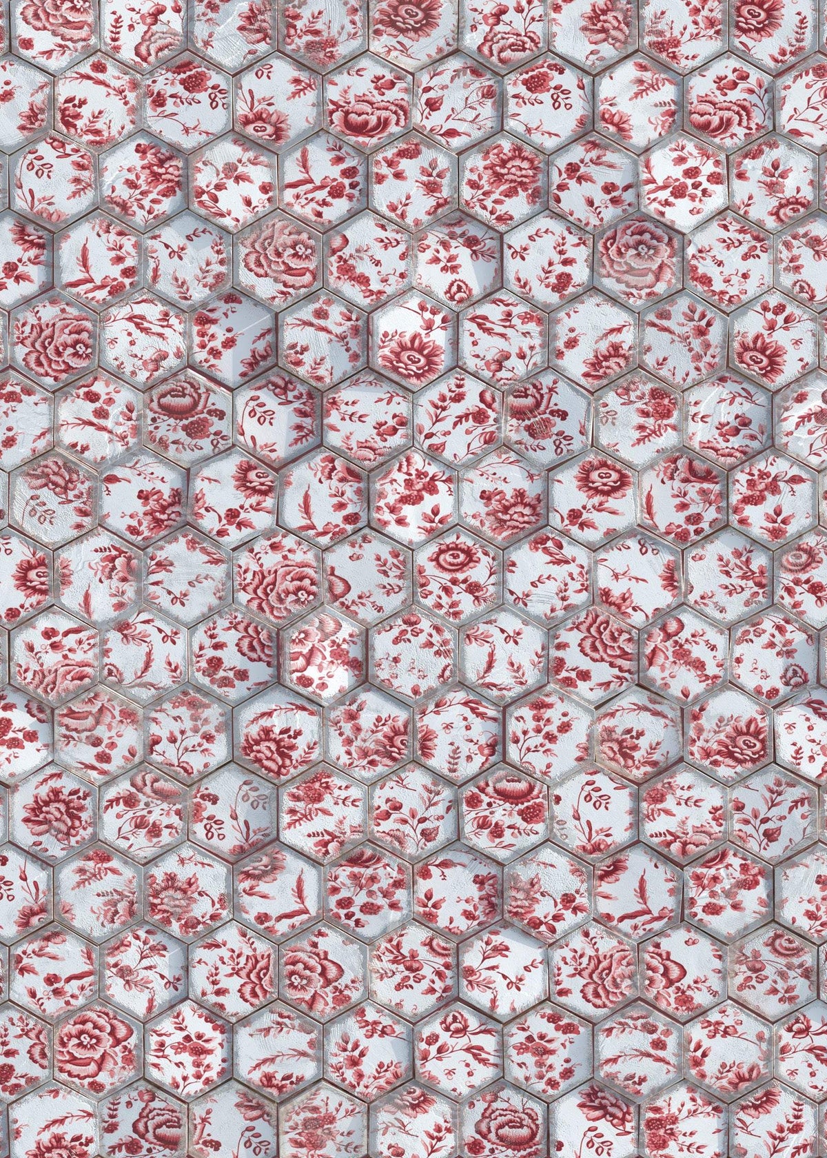 Geometric Wallpaper : Hex : Royal Delft Blue