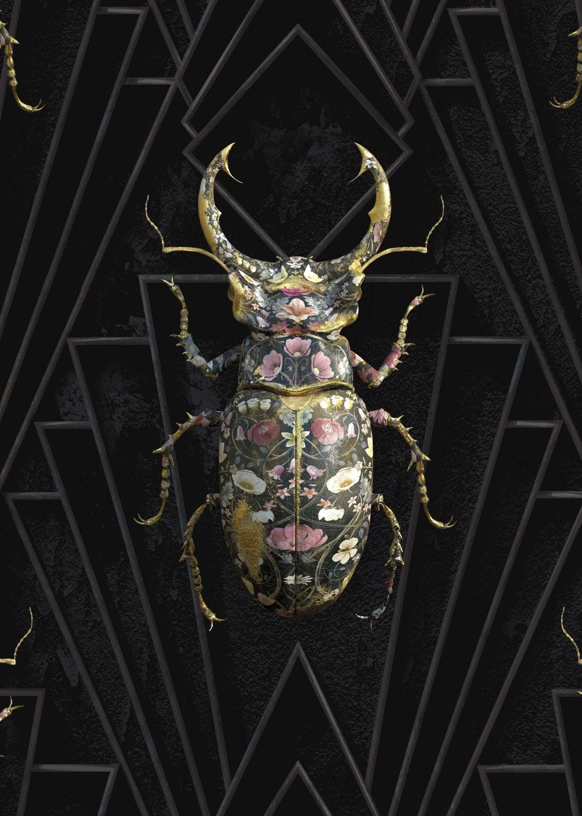 Insects Noir - Lucanidae Botanicus in Petrol