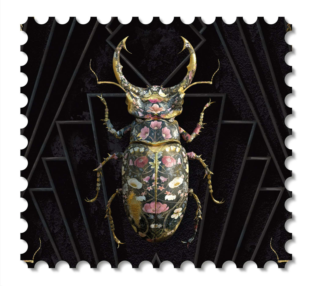 Insects Jour : Lucanidae Botanicus- wallcovering swatch