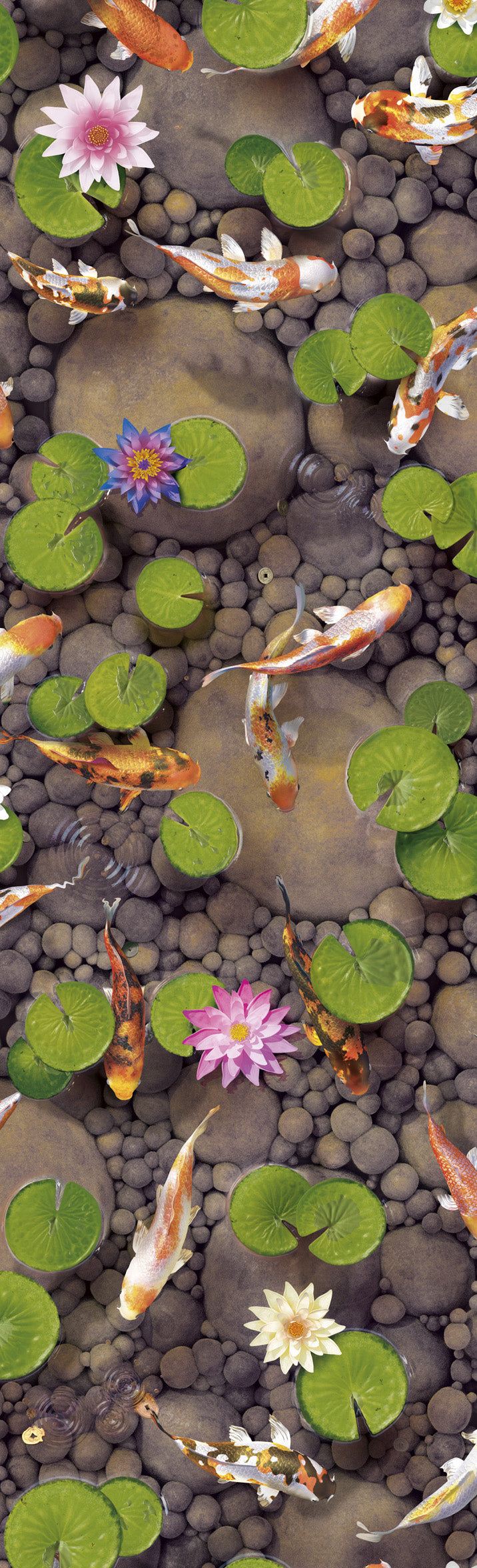 Koi Carp Fish Wallpaper : Make a wish in Natural colourway