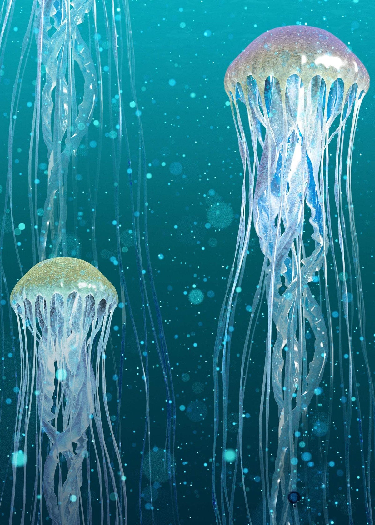 Super large scale Jellyfish wallpaper - Kurage: Emerald