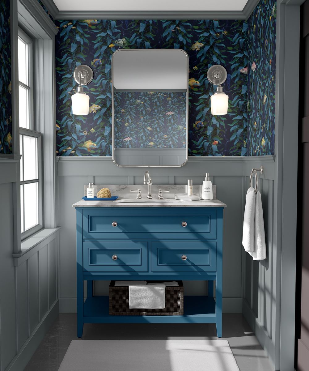 Luxury Sea Kelp Wallpaper in Aqua colourway