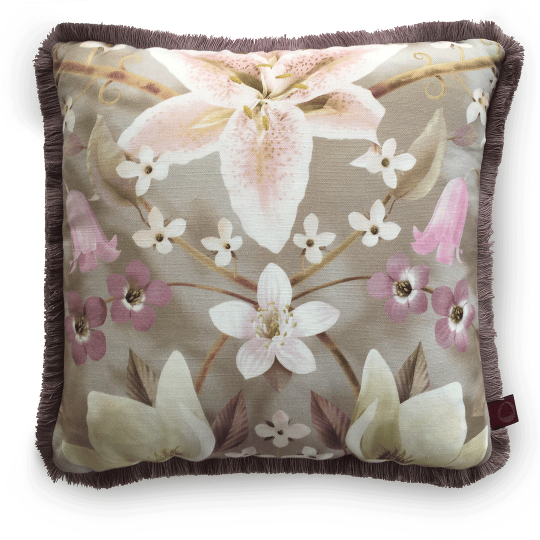 Flora Botanicus Bubblegum Linen Fringed Cushion