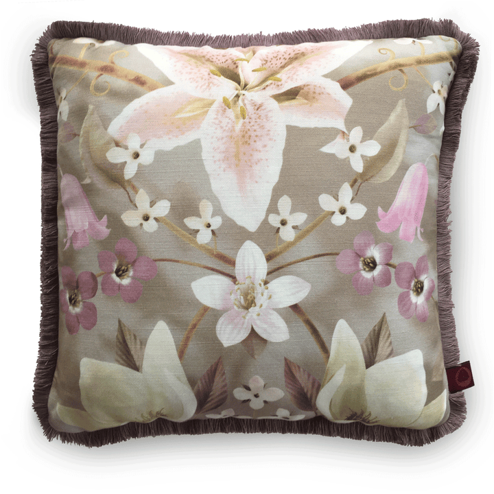 Flora Botanicus Bubblegum Linen Fringed Cushion