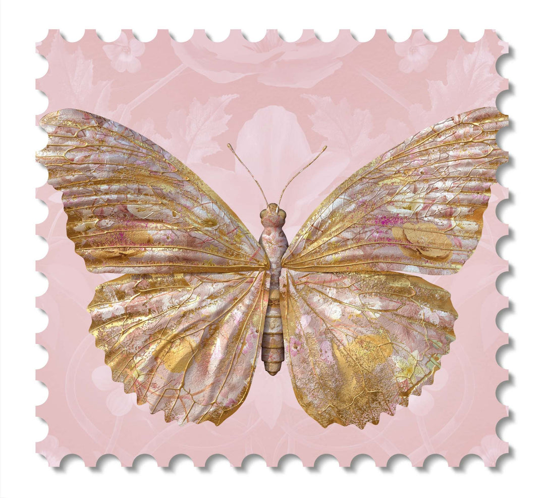 Insects Jour : Papilio Botanicus in Powder Pink- wallcovering swatch